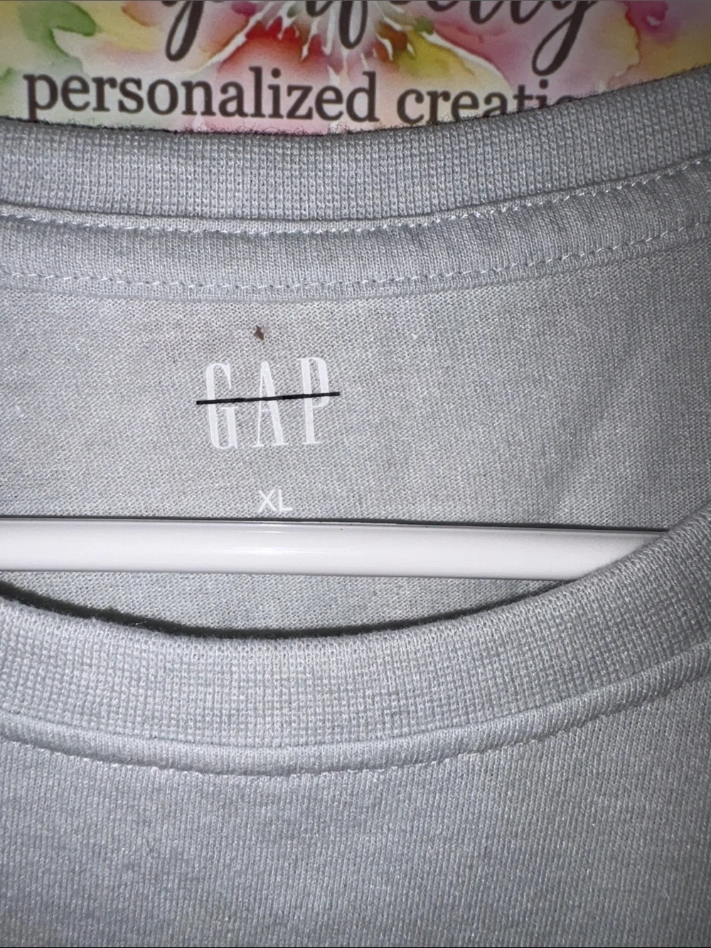 GAP Gray Logo Tee with White Lettering girls xl 14/16